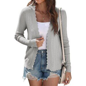 COSSEN Women's Lightweight Cardigan, Long Sleeve, Trendy Crochet Summer Sweater